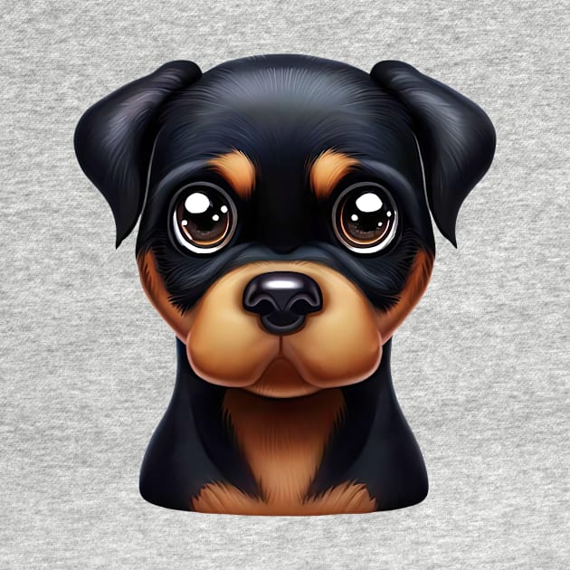 Playful Rottweiler Pup by Art By Mojo